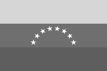 Venezuela flag - greyscale monochrome vector illustration. Flag in black and white