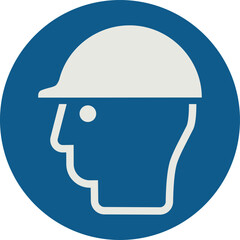 OBLIGATION SIGN PICTOGRAM, WEAR HEAD PROTECTION ISO 7010 - M014.eps
