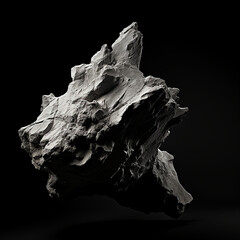 Obraz premium pictures of a minimalistic rock on a black background, in the style of ambient occlusion сreated with Generative Ai