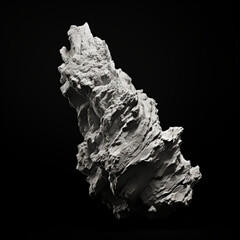Obraz premium pictures of a minimalistic rock on a black background, in the style of ambient occlusion сreated with Generative Ai