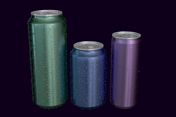 Aluminum Cans 250ml 330ml 500ml with Water Drops and Splash