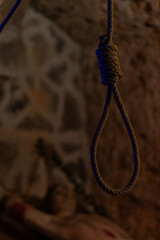 Rope with a noose in the torture chamber.