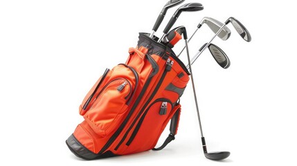 Golf clubs and bag are isolated., international golf day