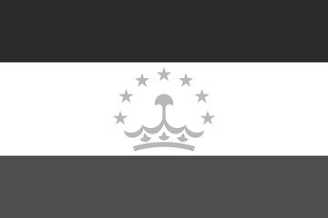 Tajikistan flag - greyscale monochrome vector illustration. Flag in black and white