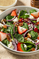 Healthy Homemade Strawberry Feta Spinach Salad