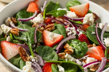 Poster Healthy Homemade Strawberry Feta Spinach Salad © Brent Hofacker