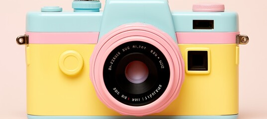 Vintage camera with beautiful pastel photo effect for photography and retro aesthetic