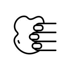 Cream applying outline icon. Hand cream, liquid soap, balm. Make-up concept. Moisturizer, lotion, balm. For topics like beauty, skincare, spa. Skincare illustration, sign for cosmetics store.