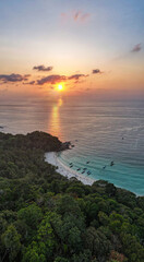 Sunset view panorama of freedom beach bueatifull island is phuket thailand