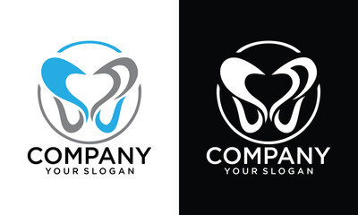 Creative dental clinic logo vector. Abstract dental symbol icon with modern design style.
