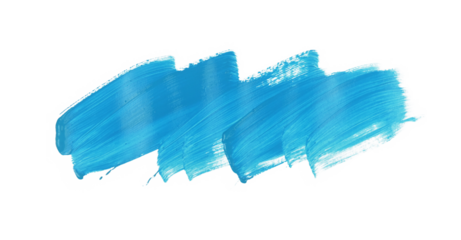 Blue brush watercolor painting isolated on transparent background. watercolor png.