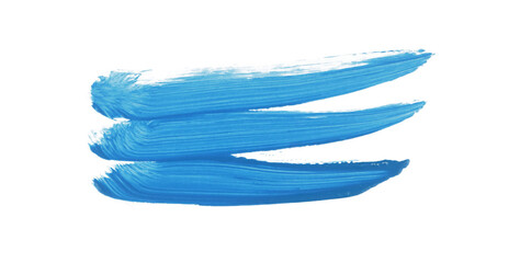 Blue brush watercolor painting isolated on transparent background. watercolor png.