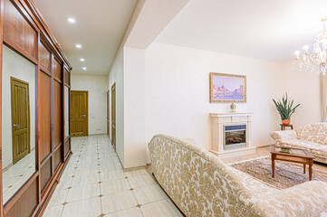 standard interior apartment. living room with sofa