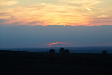 Sonnenuntergang am Haarstrang, Ense-Ruhne, Soester Börde, Kreis Soest, 2023 