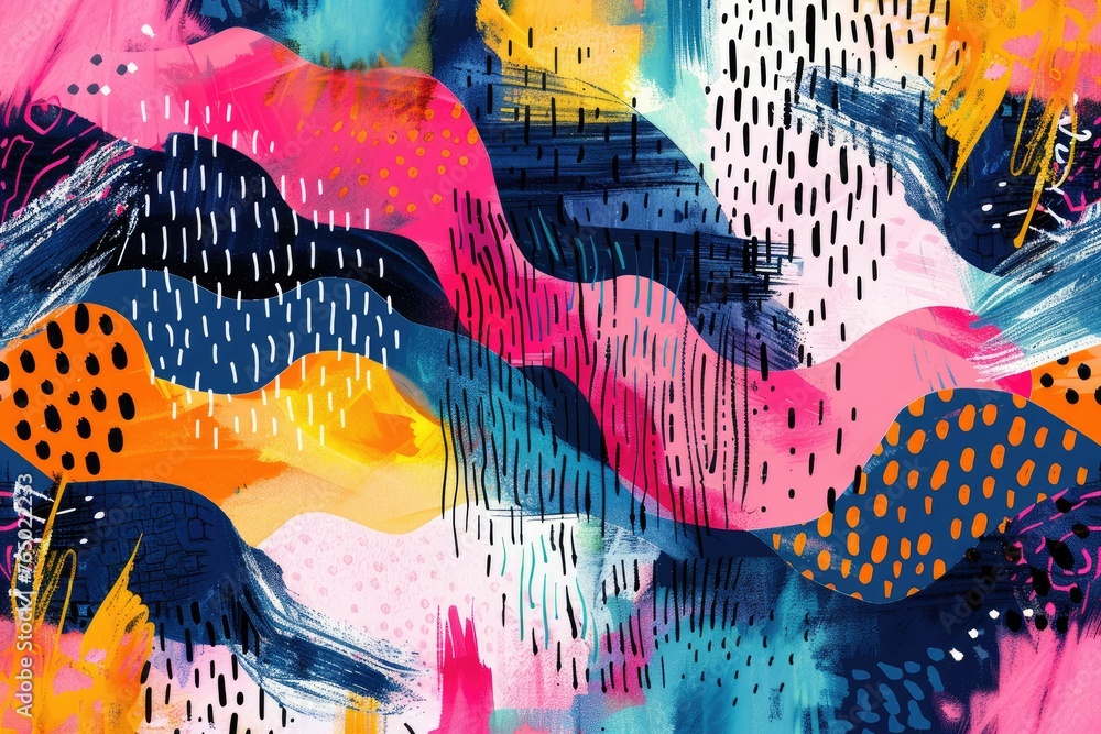 Aufkleber abstract colorful background with strokes and splashes pattern. watercolor underwater backdrop. perf