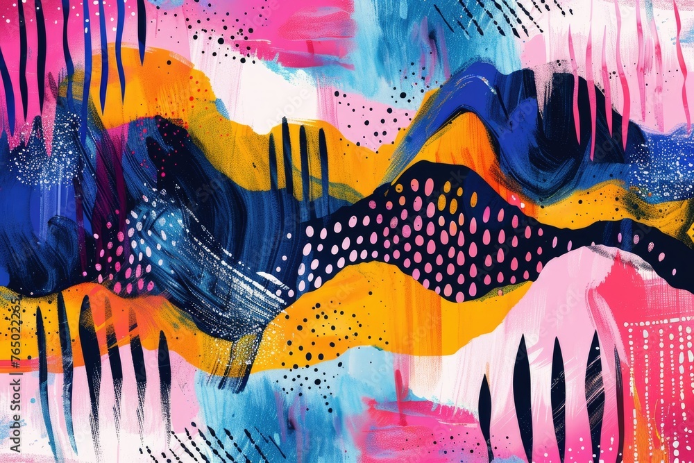 Aufkleber abstract colorful background with strokes and splashes pattern. watercolor underwater backdrop. perf