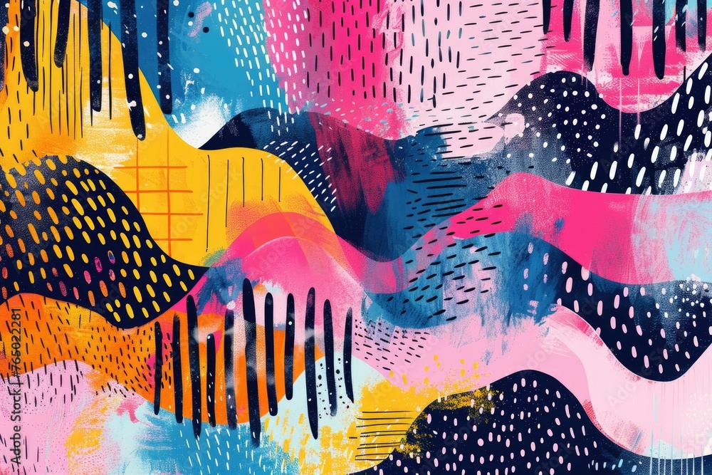 Aufkleber abstract colorful background with strokes and splashes pattern. watercolor underwater backdrop. perf