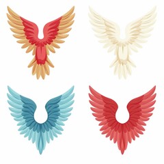 Obraz premium Cute pair of angel wings over plain background
