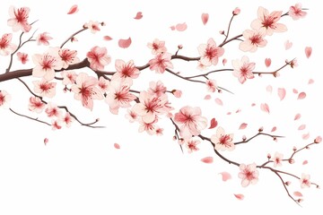 Cherry blossom trees with beautiful pink colors, various expressions.  generative ai