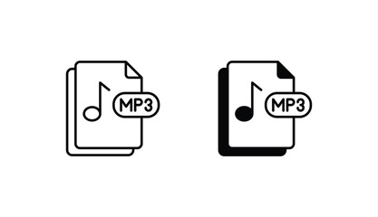 MP3 icon design with white background stock illustration