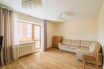 standard interior apartment. living room with sofa