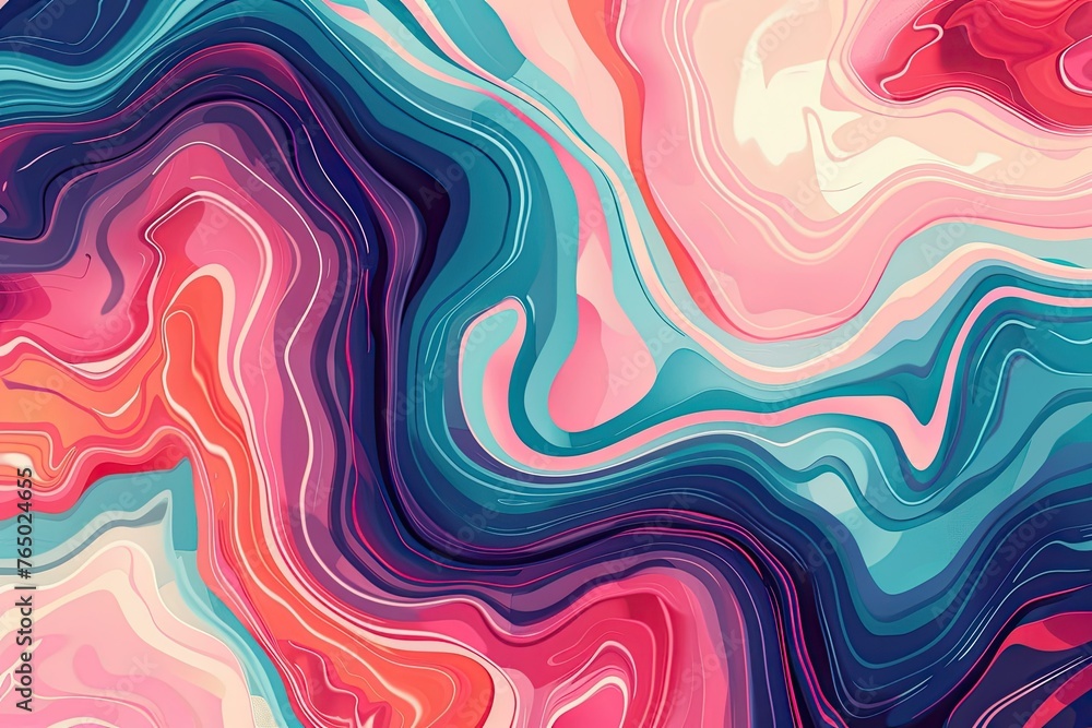 Poster abstract colorful background with seamless waves pattern and lines. resembles marble floor tiles in 