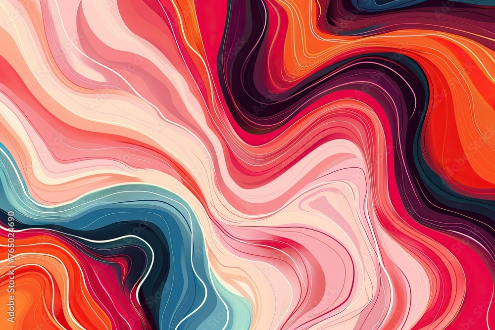 Poster abstract colorful background with seamless waves pattern and lines. resembles marble floor tiles in 
