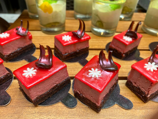 A wide variety of sweets in the hotel restaurant