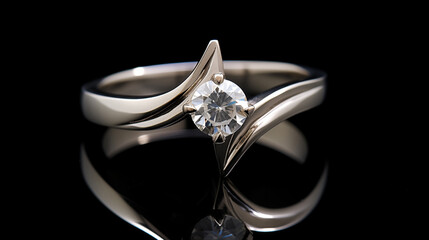 Closeup of silver diamond ring