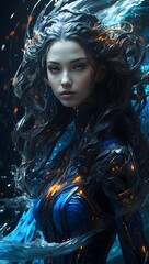 Ocean's Blaze: Elemental Dance of Fire and Water