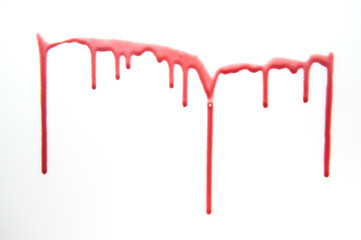 Blood dripping down a wall.
