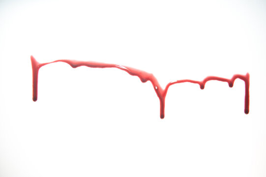 Blood dripping down a wall.