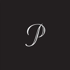 p Logo Vector Design Unique Template Abstract Monogram Symbol Creative Modern Trendy Typography Minimalist
