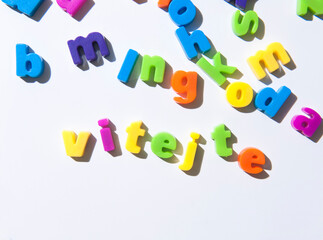 Fridge magnet letters spell 