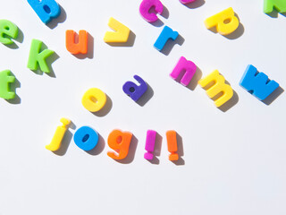 Fridge magnet letters spell 