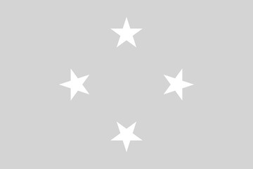 Federated States of Micronesia flag - greyscale monochrome vector illustration. Flag in black and white