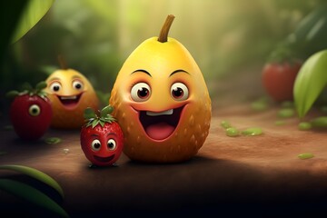 Cinematic 3D A Whimsical Wonderland of Delicious Fruits