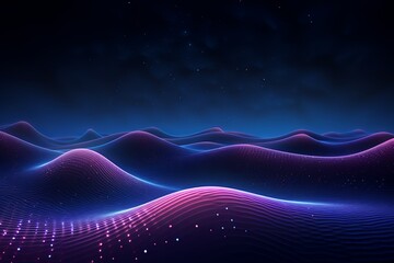Indigo and purple waves background, in the style of technological art