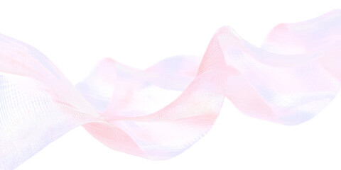 Ribbon made of a thin delicate medical mesh isolated on transparent png.
 - obrazy, fototapety, plakaty