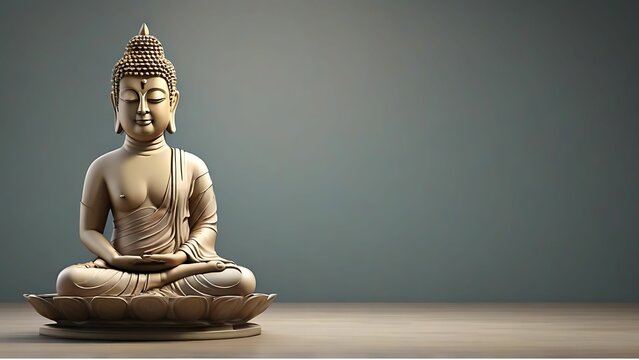Buddha statue with copy space for text