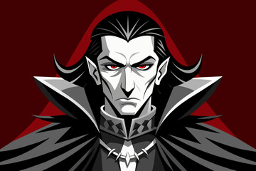 goth baron, black and white portrait 