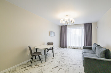 standard interior apartment. living room with sofa