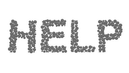 Help Text Formed by Dark Semi-Transparent Bubbles - Isolated on Transparent Background