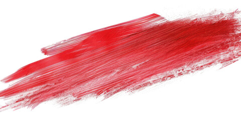 Red ink brush stroke, Orange brush splashes isolated on transparent png.	