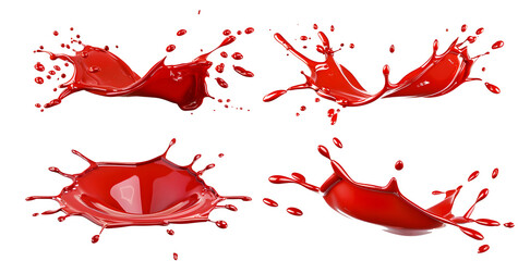 splash of red paint isolated transparent PNG
