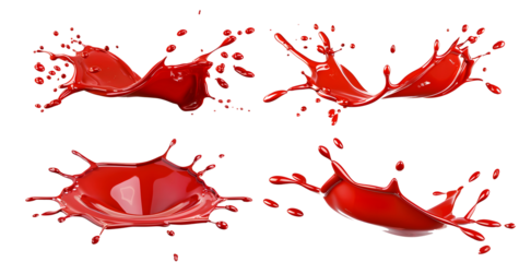 splash of red paint isolated transparent PNG