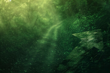 Obraz premium Green abstract arrow, natural design. Natural design, flyer layout.