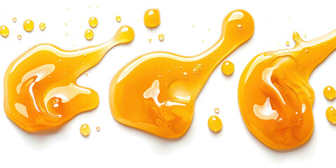 Set honey spill, Sweet honey spill drip isolated isolated on transparent png.	