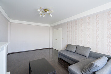 standard interior apartment. living room with sofa