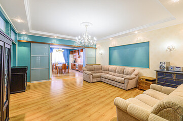 standard interior apartment. living room with sofa